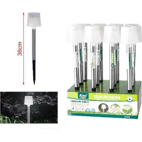 TRADE SHOP - Set 12pz Lampada Ad Energia Solare 36 Cm Con Picchetto Giardini Vialetti 2003020 - (1/3)