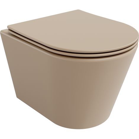 Mexen Rico taza wc Rimless con asiento de cierre suave slim, duroplast, cappuccino mate - 30724064 (1/5)