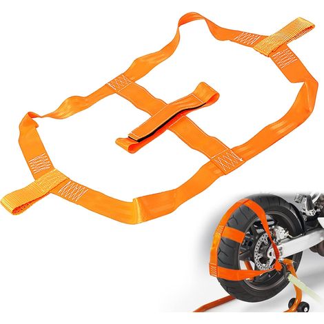 Sangles de remorquage pour voiture : sangles d'arrimage de 48 mm, sangle de sécurité orange, sangle d'arrimage pour voiture et moto, sécurité du transport, anneaux d'arrimage PWK, accessoires de remor (1/5)