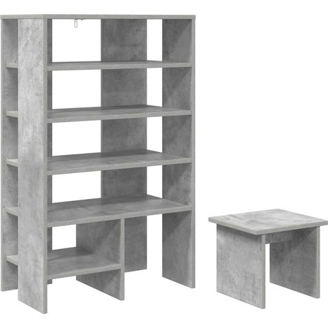 Lot de 2 Armoires à chaussures - Meubles à chaussures Gris béton Bois d'ingénierie fr9943 - Maison La Vie (1/5)