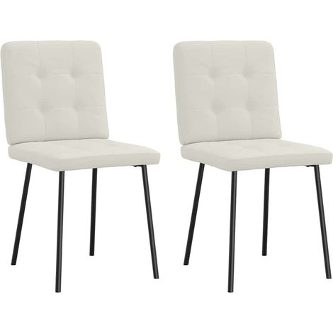 Esszimmerstühle 2 Stk. Creme Samt