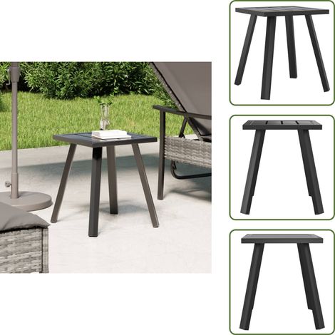 Mesa de jardín gris antracita - vidaXL Mesa de jardín de acero gris antracita 34x34x38 cm - Mesa de jardín con listones
