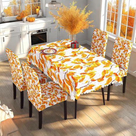 Nappe imprimée automnale et citrouilles, motif Thanksgiving, ensemble TC-308 (140 x 210 cm, imperméable) (1/4)