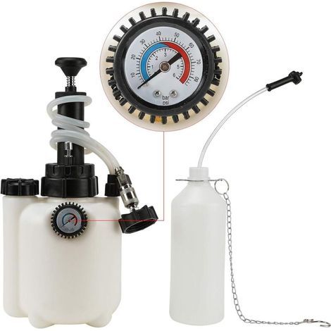 3L Purgeur de Frein Voiture, Purgeur de Liquide de Frein, avec Adaptateur E20, Pression de Service de 10-30 PSI, Bleeder de Frein (1/5)