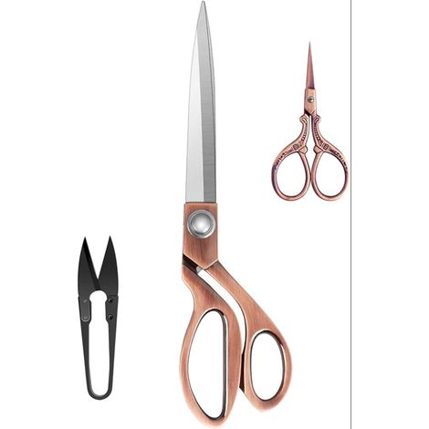 ciseaux de couture en acier inoxydable-cuivre (25,4 cm) pour la coupe de tissu, y compris petits à broder et coupe-fil (1/5)