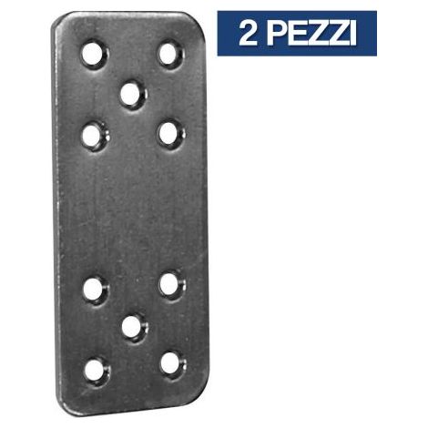 PIASTRA DI GIUNZIONE DIRITTA 90X40X2.5 MM IN ACCIAIO 2 PEZZI GRAFITE (37757/2)