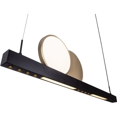 Suspension LED linéaire MOMO 35W noir doré Maxlight
