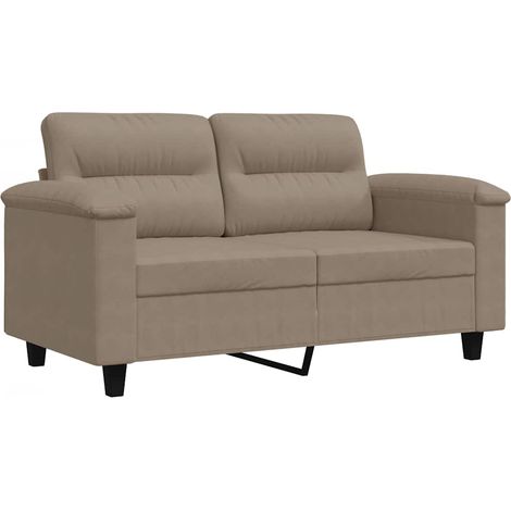 Canapé  Sofa à 2 places Taupe 120 cm Tissu microfibre (1/5)
