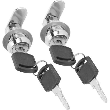 2 pièces Serrures à Cylindre Sécurisées Anticorrosion avec 4 Clés pour Boîte à Outils et Tiroir (1/5)