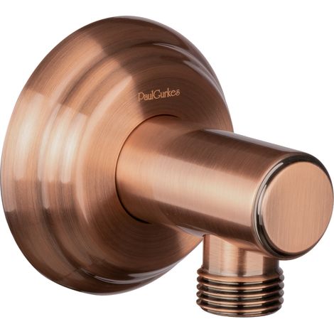 PaulGurkes Kupfer Wandanschlussbogen Nostalgie Rote Bronze Schlauchanschluss (1/2)