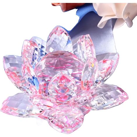 Lotusblumenornament, Kristallmaterial, dekoratives Geschenk, Rosa (1/2)