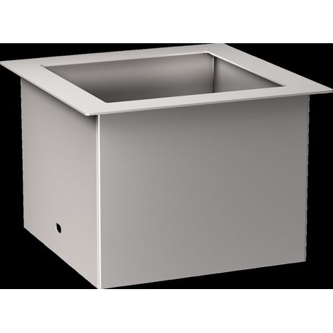 Manchon d'évacuation des déchets KWC, RODAN, inox, 175x121x175 mm, montage par le dessus (1/2)
