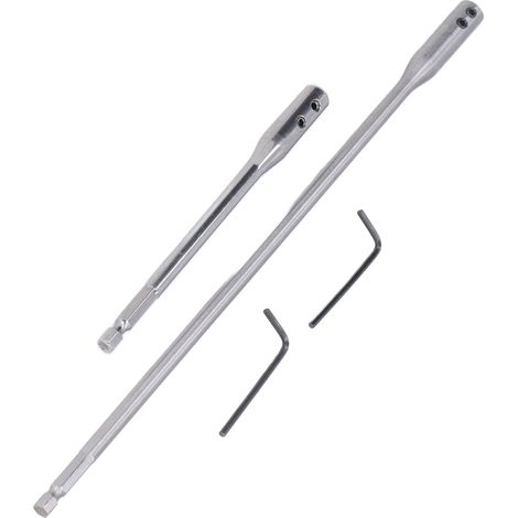 Lot de 2 rallonges hex 1/4 pour foret en acier à haute teneur en carbone avec clé pour vis et écrous (1/5)