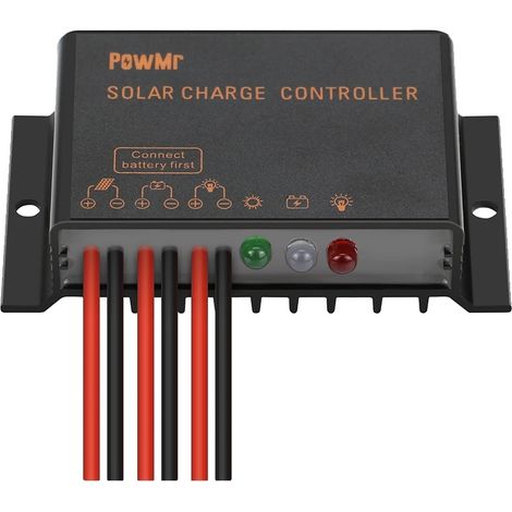 Controlador de carga solar, carga PWM de 4 etapas, protección contra el agua, 10 A 12 V 24 V (1/2)