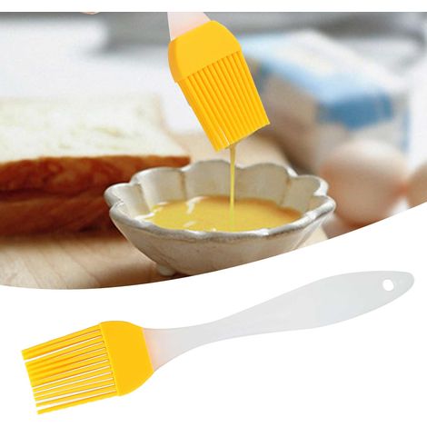 Pinceau de Nettoyage Barbecue en Silicone Jaune pour Camping et Extérieur (1/5)