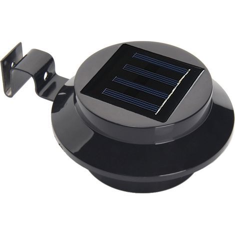 Set of 6 Solar LED Fence Lights – Durable Plastic – 3 x 5W LEDs – Automatic Dusk-to-Dawn Lighting – Black (1/5)