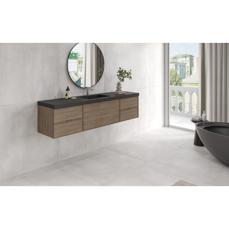 Laon – Baldosa porcelánica efecto cemento · interior y exterior - Blanco - 60x120 cm - Caja (1/5)