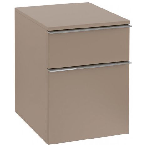Villeroy & Boch Rallonge d'armoire Venticello A95401, 404x529x477mm, pour raccordement au meuble sous-lavabo, Coloris: Laqué noir mat, poignée : chrome brillant - A95401PD