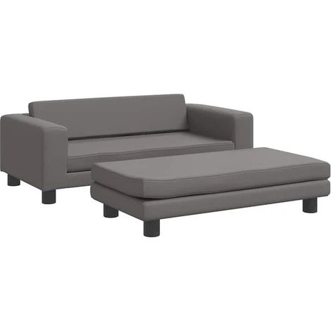 Panier pour chien extensible, gris, 100 x 50 x 30 cm, simili cuir
