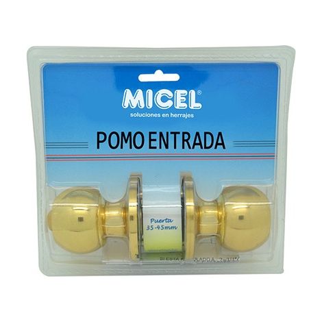 POMO PUERTA BOLA ENTRADA LATON PULIDO - EHLIS