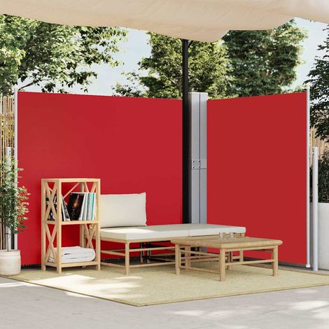 Auvent Marquise latéral rétractable de patio, Store Banne pour Jardin Balcon Terrasse, 170x1200 cm Rouge OIB8628E (1/5)