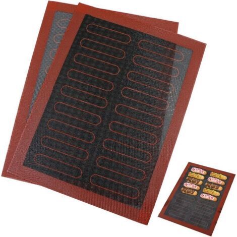 Tapis de Cuisson en Silicone - Réutilisable Antiadhésif Fibre Verre Platine Doigts Haute Température Déforme Pas Durable Pâtisserie Sans Bpa Plaque Pouvant pour Macarons Pâte (40 X 30 Cm, 2pcs)
