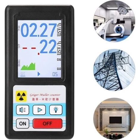 X-Ray Detector Geiger Counter Multifunctional Easy-Read Radioactive Detector for Radiation - 1PC - BLACK (1/4)