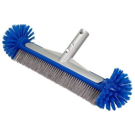 Brosse de piscine à tête ronde, tête de brosse de 43 cm (17 pouces), 7 rangées de poils résistants de haute qualité et dos en aluminium renforcé avec EZ-Clip pour le nettoyage des parois, des marches (1/5)