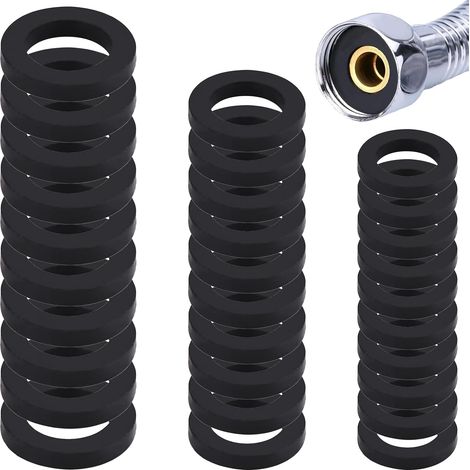 30 Joint Plomberie Rondelle de Joint en Caoutchouc Joint Pomme de Douche, Joint Torique d'Étanchéité pour Plomberie pour pommeau de douche 1/2, 3/4", 1", robinets, tuyaux de douche (1/5)