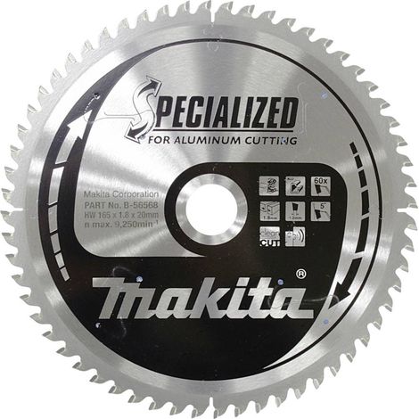 Makita B-56568 Lama circolare 165 x 20 mm Numero di denti: 60 1 pz.