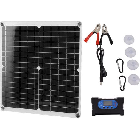 25-W-Solarpanel mit 100-A-Laderegler, einfache Installation, stabile Ausgangsleistung, Schutzschaltung für Wohnmobile, Häuser und Camping. (1/5)