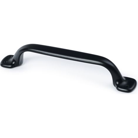 Tirador de Asa para Mueble  Estilo Contemporáneo  Fabricado en Zamak  Acabado en Negro mate  Distancia Entrepuntos: 96 mm  Medidas 1271924 mm  Sistema de Fijación Atornillado  Incluye Tornillos M4  4 