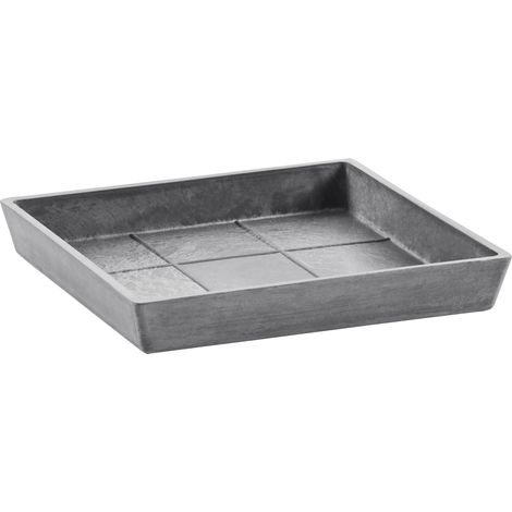 Ecopots Untersetzer quadratisch 25 für Blumentopf - L 22 cm x B 22 cm x H 2,6 cm - Innen- und Außenbereich