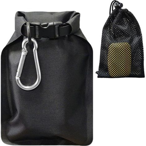Juego de jabones de viaje - Jabones higiénicos para llevar - Malla de espuma impermeable - 15x10cm - Negro (1/5)