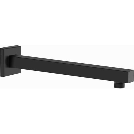 Shower Arm, Wall Mounted Shower Arm, 201 Stainless Steel Square Shower Extension, Rain Shower Head Extension (Black 40mm) (1/5)