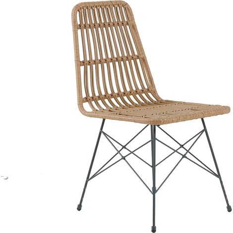 Set di 6 sedie in resina intrecciata effetto rattan BAGO