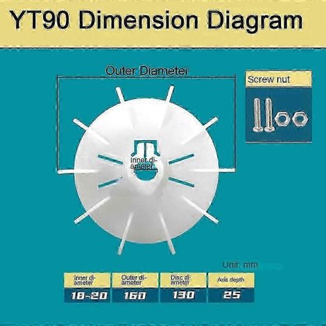 Pale de ventilateur moteur en plastique haute température - Ventilateur de refroidissement durable pour accessoires moteur YT90 (1/5)