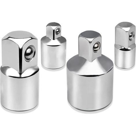 Jeu de 4 adaptateurs à cliquet 1/2' à 3/8', 3/8' à 1/4', acier chrome vanadium – Billes autobloquantes – Pour douilles et embouts (1/4)
