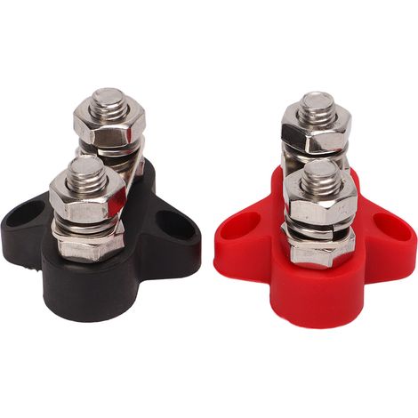 1 paire de bornes de connexion pour batterie 48 V en acier inoxydable, pour camion, camping-car ou bateau, 5/16 po (1/5)