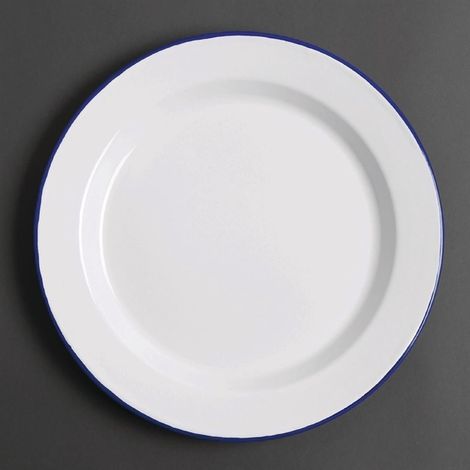 Assiette Plate Acier Émaillé - 300 mm - Lot de 6 - (1/4)