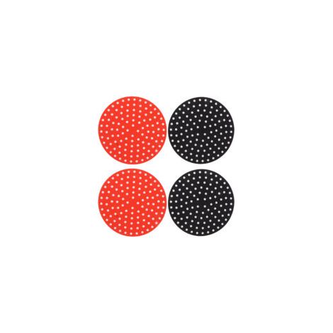 Lot de 4 tapis ronds en silicone haute température – 23 cm – 2 rouges + 2 noirs (1/5)