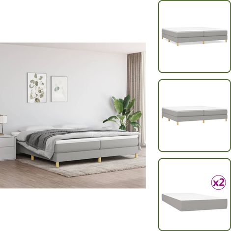 Cama con colchón - vidaXL Cama box spring con colchón tela gris claro 200x200 cm - Cama de muelles ensacados