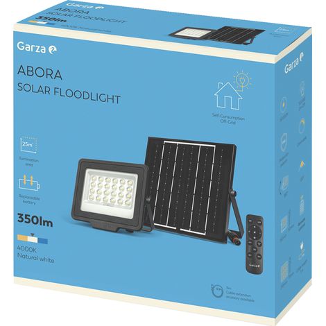 Garza Foco exterior led solar 25M2 Abora 4000K Luz día