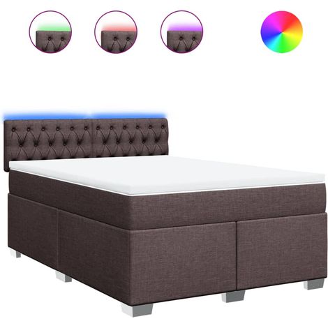Maison Exclusive - Sommier à lattes de lit avec matelas Marron foncé 160x200 cm (1/5)