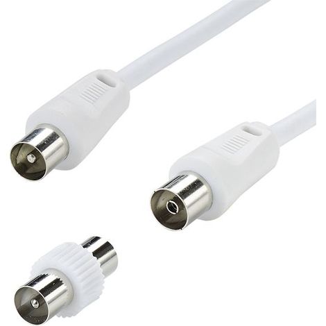 ERARD - Cordon TV 9.52 mm M/F + adaptateur TV 9.52 mm M/M - nickel - 10m