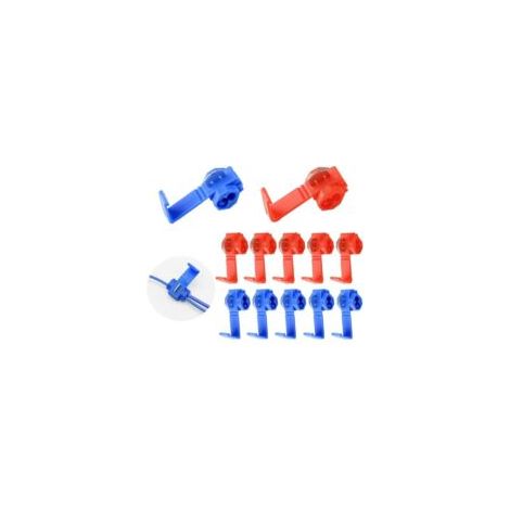 60 Pièces Scotch Lock Quick Connecteurs Set, Scotch Verrouillage Connecteurs, Connecteur Dérivation Rapide (30 Rouge, 30 Bleu) - Crezuo