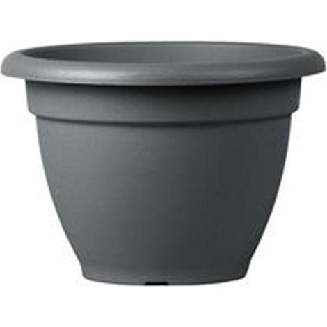 Klassischer runder Kunststoffvase ''Campana Basic'' für Blumen und Pflanzen, für den Außenbereich und den Garten. -30 cm / Anthrazit