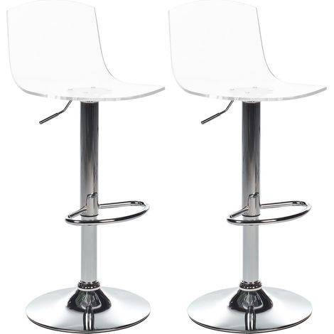 Set mit 2 Barstühlen IMOLA drehbar Transparent