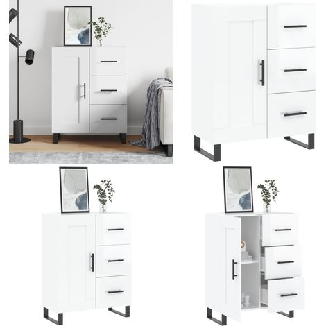 Sideboard Hochglanz-Weiß 69,5x34x90 cm Holzwerkstoff - Schreibtisch - Wohnzimmermöbel - Sideboard - Regal - Aufbewahrung - Home & Living