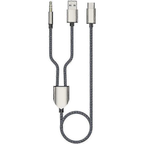 1 répartiteur, 2 câbles audio USB-C vers USB-A 3,5 mm, son stéréo HiFi, compatible avec les haut-parleurs de voiture - aa (1/5)